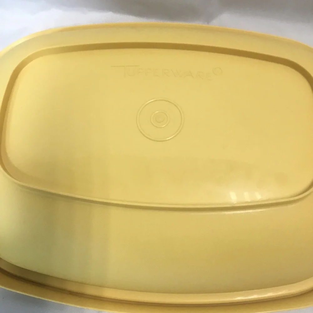 Tupperware Microwave Vegetable Steamer w/ Divider Harvest Gold #1273 4 Pc VTG